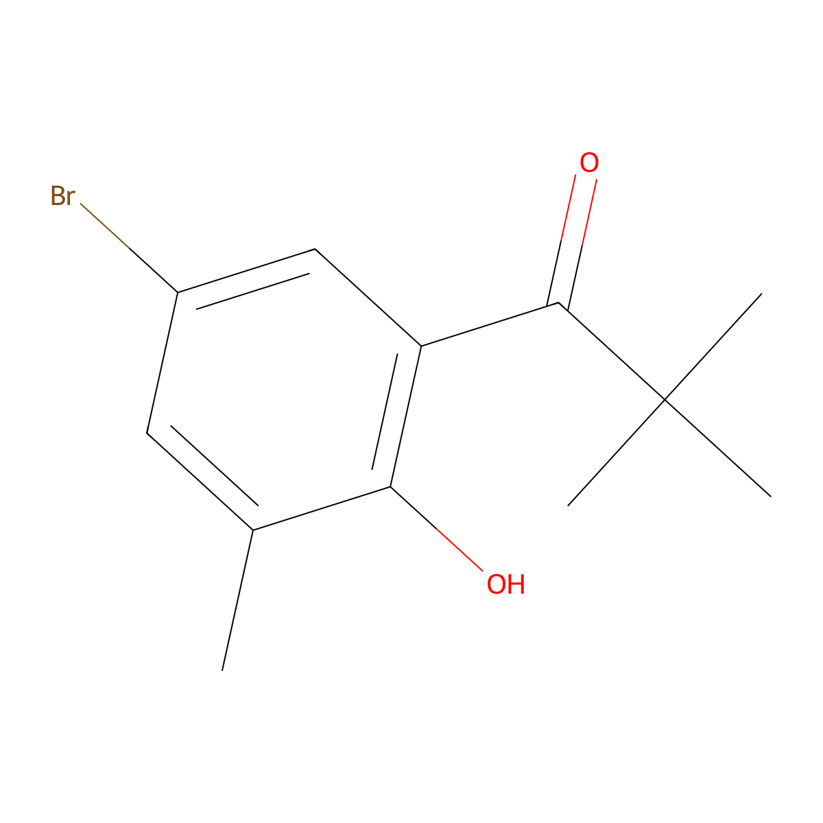 1-(5-Bromo-2-hydroxy-3-methylphenyl)-2,2-dimethylpropan-1-one molecular structure, CAS 1341153-89-6