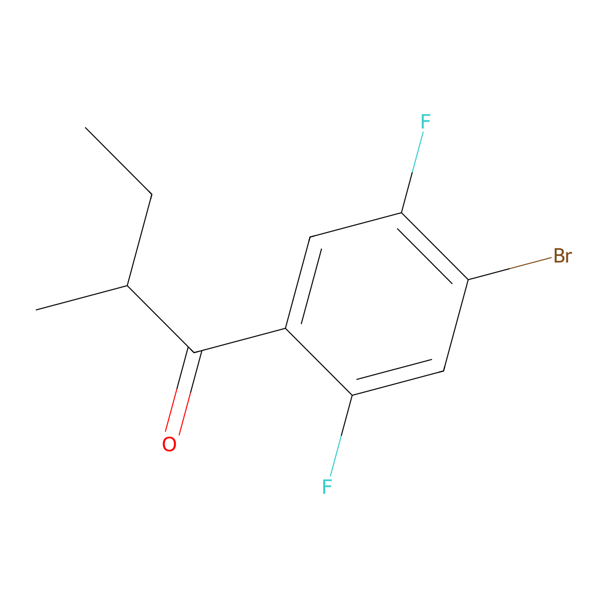 1-(4-Bromo-2,5-difluorophenyl)-2-methylbutan-1-one molecular structure, CAS 1341159-01-0