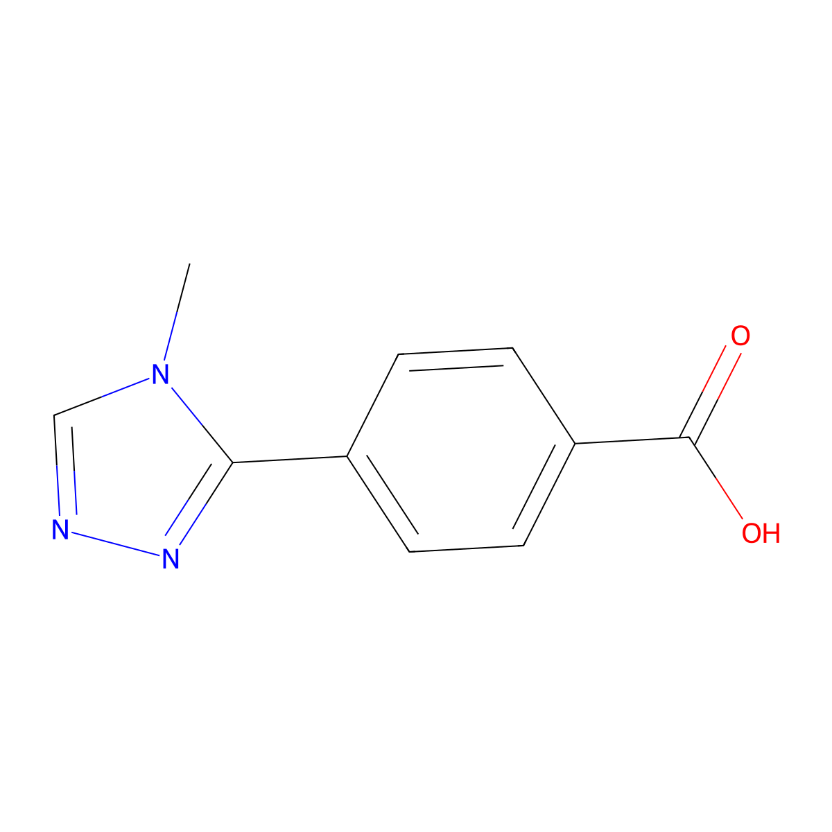 4-(4-methyl-4H-1,2,4-triazol-3-yl)benzoic acid molecular structure, CAS 1341160-65-3