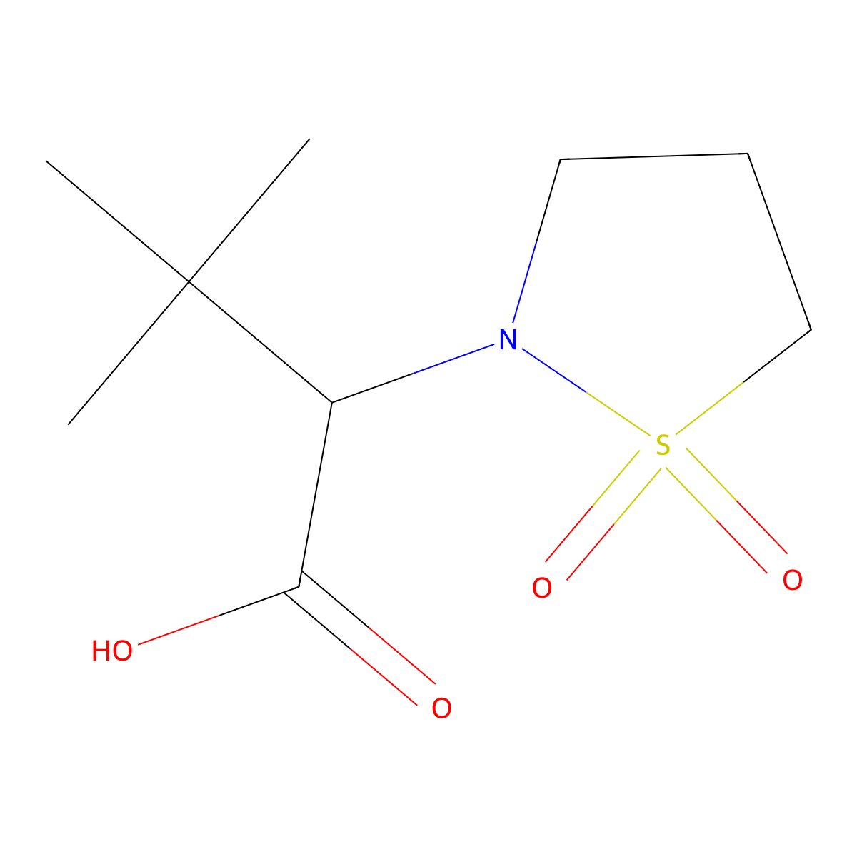 2-(1,1-Dioxo-1lambda6,2-thiazolidin-2-yl)-3,3-dimethylbutanoic acid molecular structure, CAS 1341161-25-8