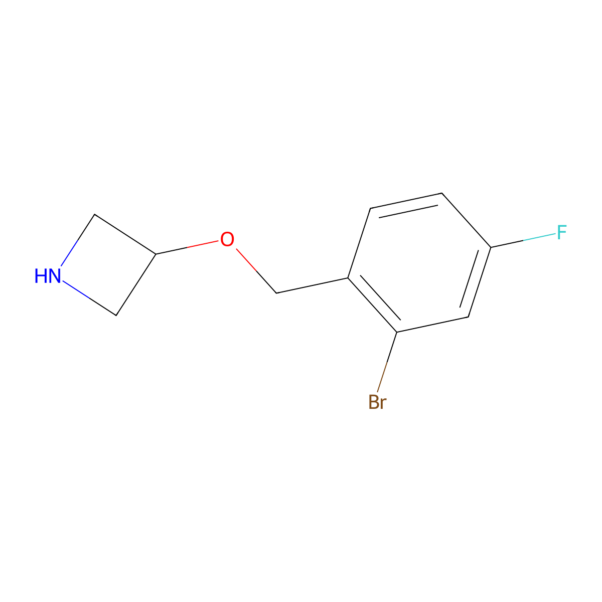 3-[(2-Bromo-4-fluorophenyl)methoxy]azetidine molecular structure, CAS 1341162-40-0