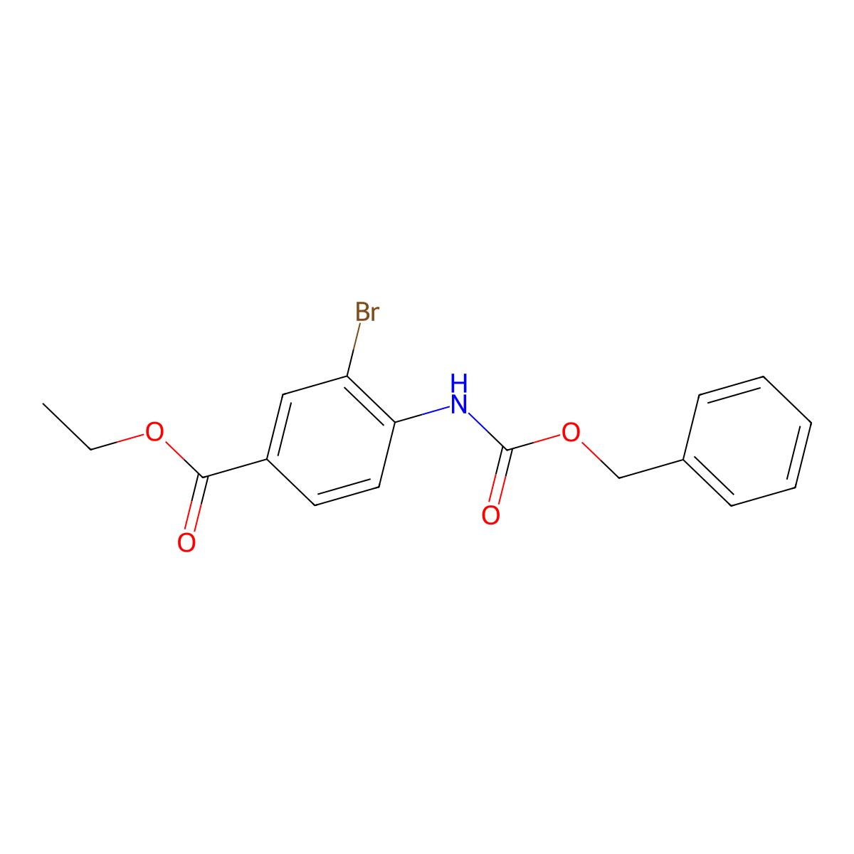 Ethyl 4-{[(benzyloxy)carbonyl]amino}-3-bromobenzoate molecular structure, CAS 1341164-69-9