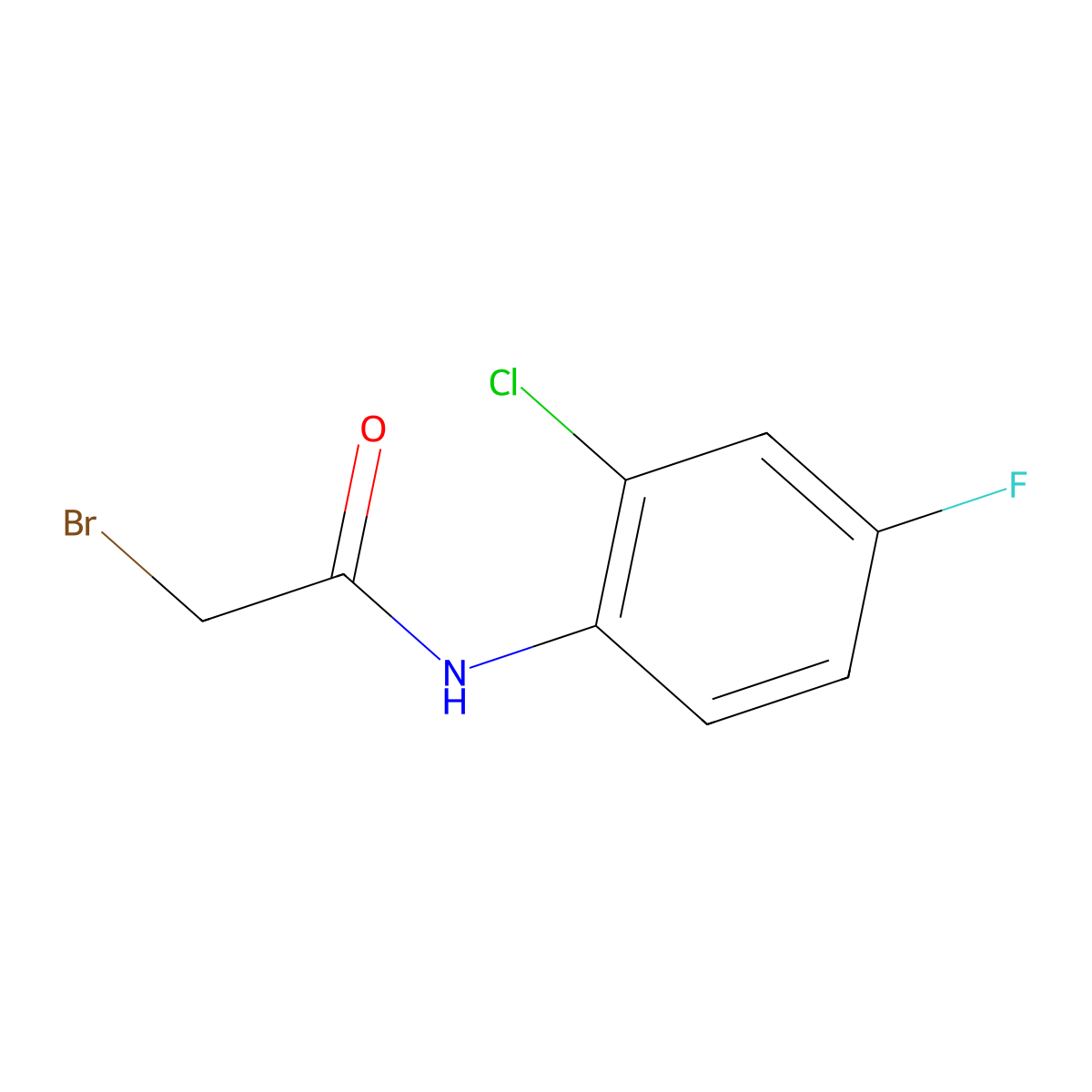 2-bromo-N-(2-chloro-4-fluorophenyl)acetamide molecular structure, CAS 1341166-16-2