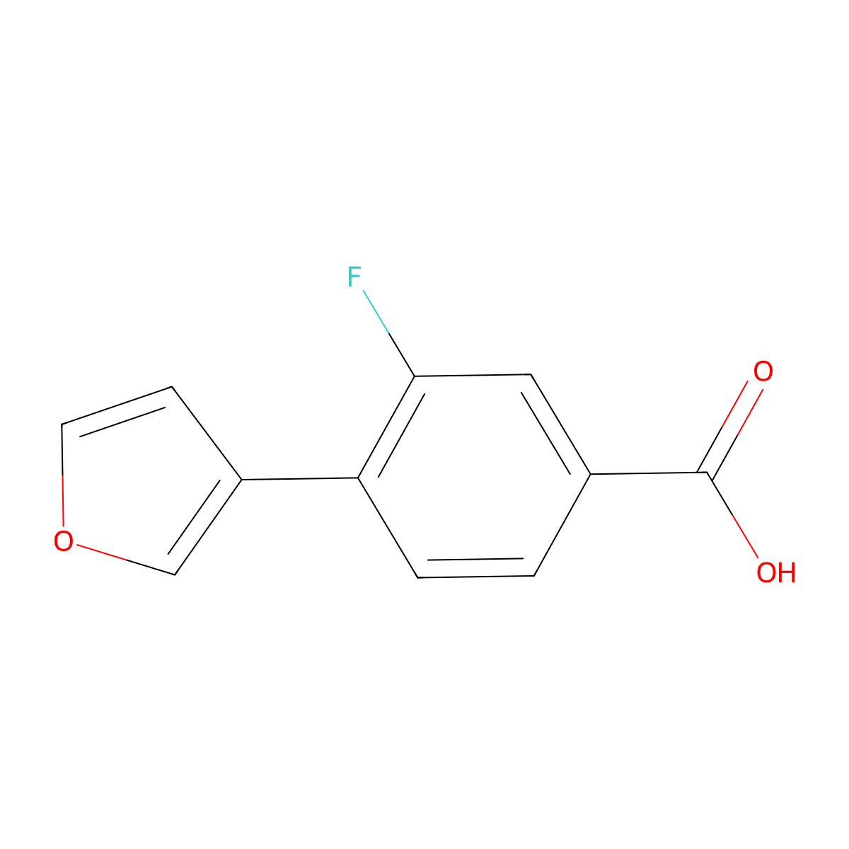 3-Fluoro-4-(furan-3-yl)benzoic acid molecular structure, CAS 1341168-58-8