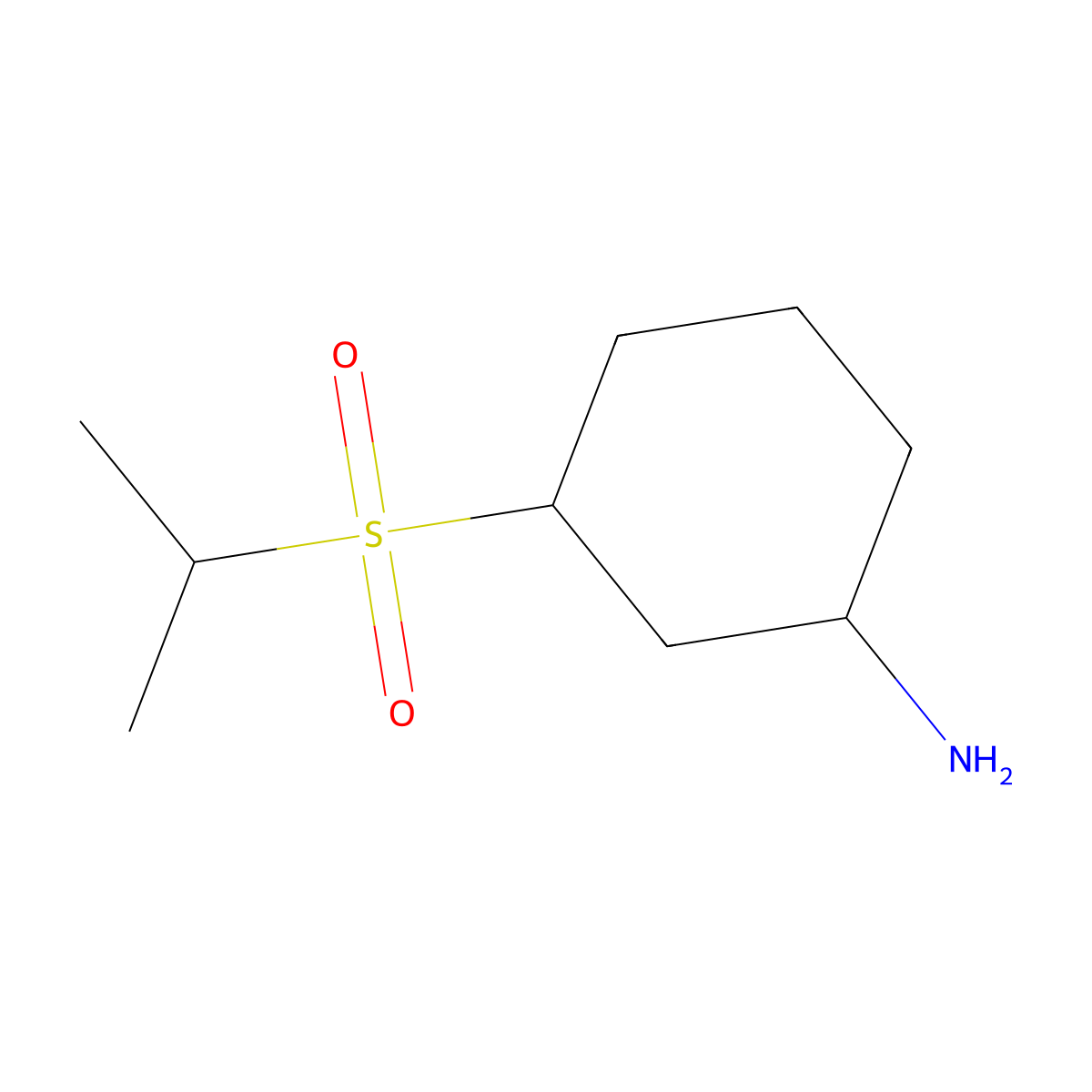 3-(Propane-2-sulfonyl)cyclohexan-1-amine molecular structure, CAS 1341170-44-2