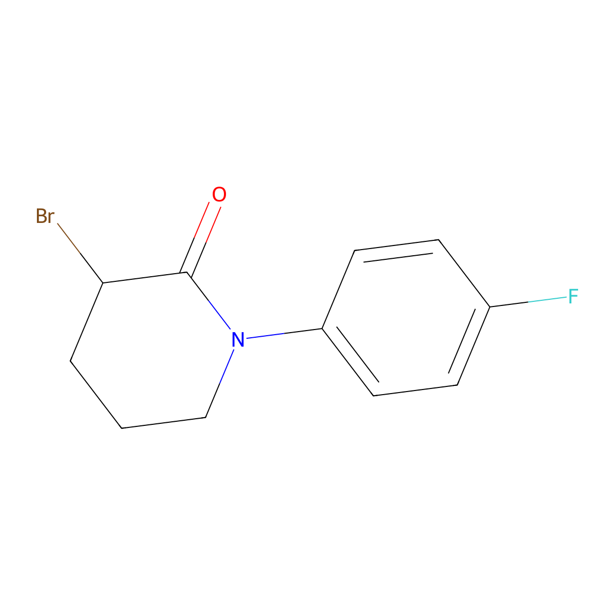 3-Bromo-1-(4-fluorophenyl)piperidin-2-one molecular structure, CAS 1341170-88-4
