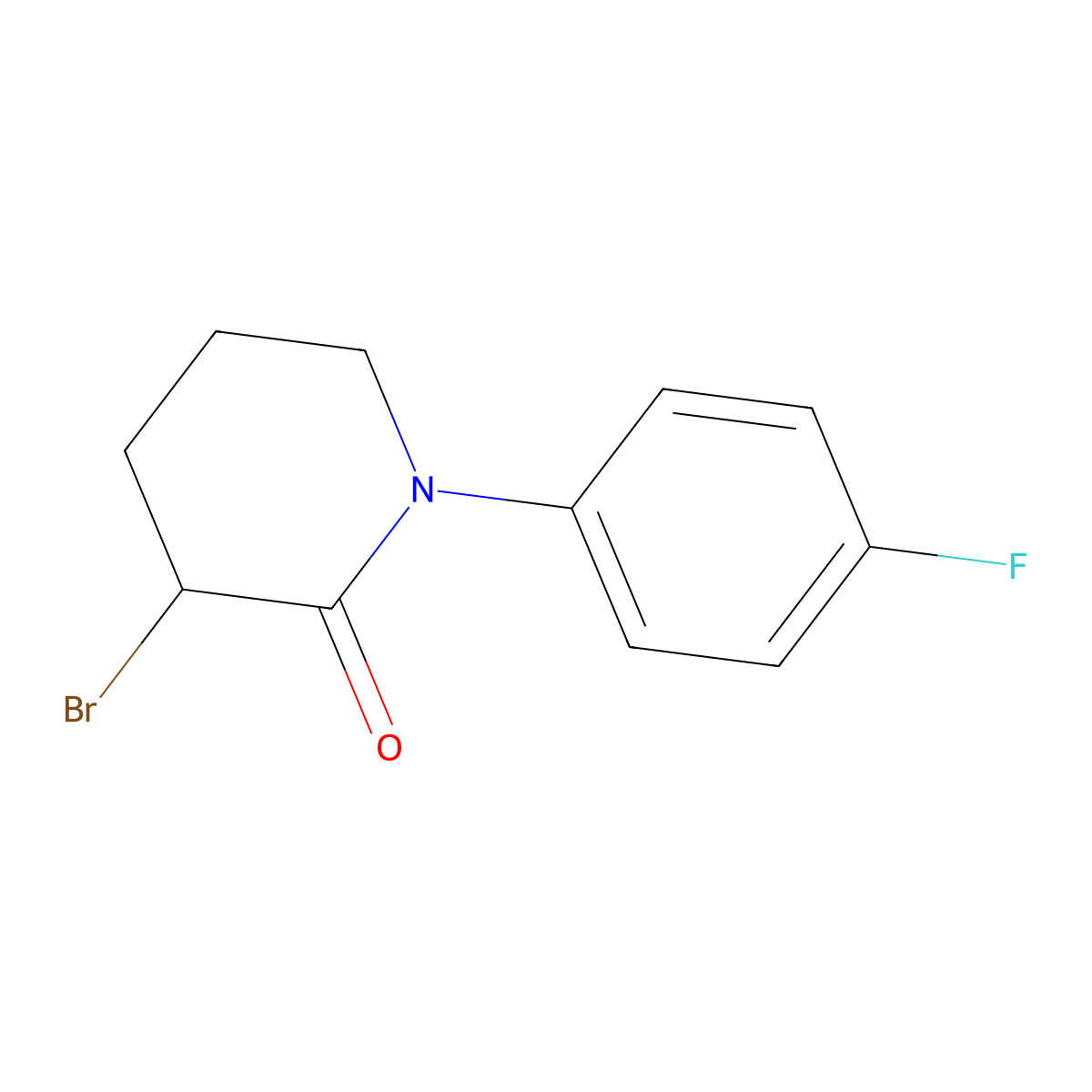 3-Bromo-1-(4-fluorophenyl)piperidin-2-one molecular structure, CAS 1341170-88-4
