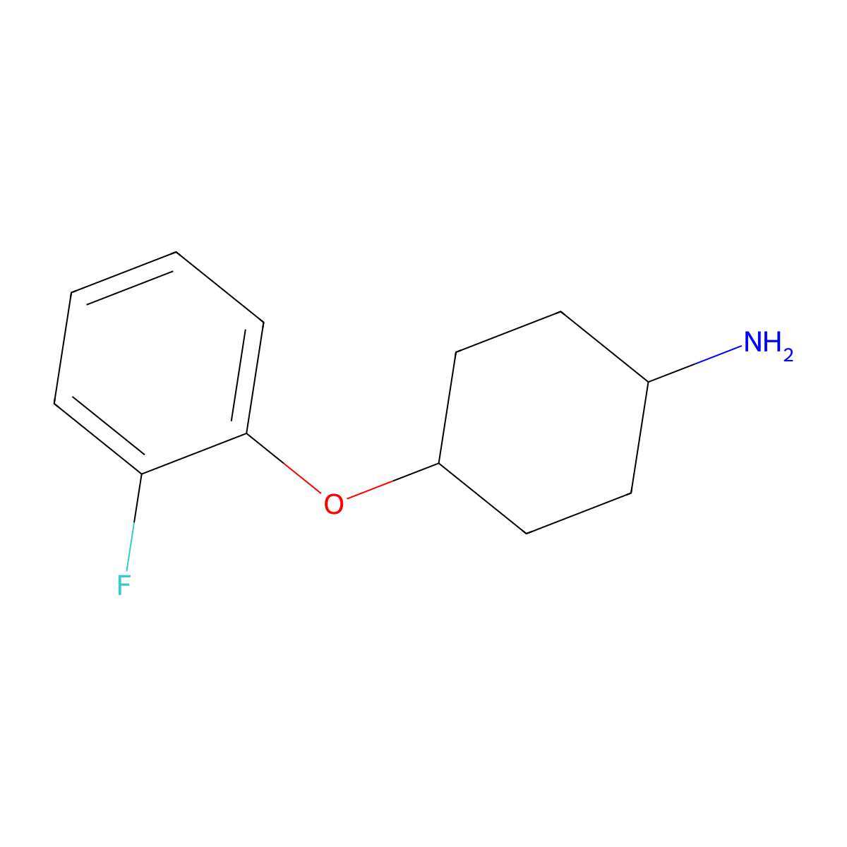 4-(2-Fluorophenoxy)cyclohexan-1-amine molecular structure, CAS 1341172-47-1