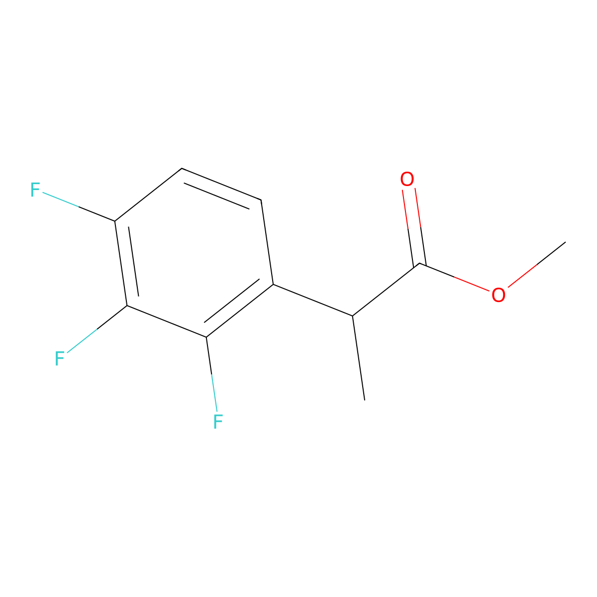 Methyl 2-(2,3,4-trifluorophenyl)propanoate molecular structure, CAS 1341175-52-7