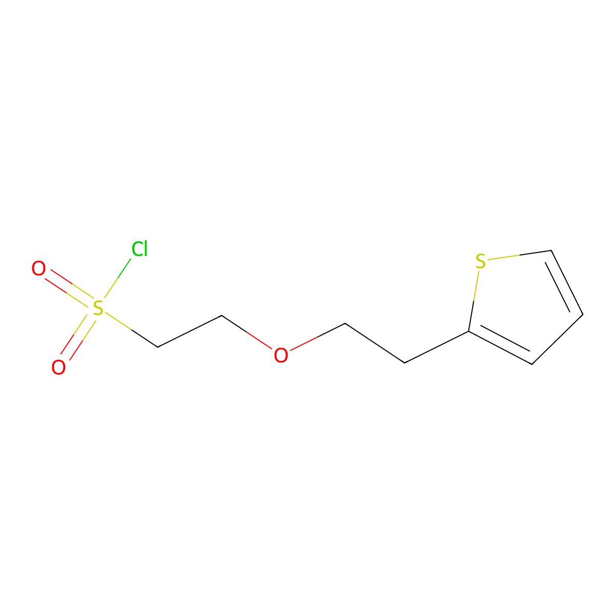 2-(2-(Thiophen-2-yl)ethoxy)ethane-1-sulfonyl chloride molecular structure, CAS 1341178-95-7