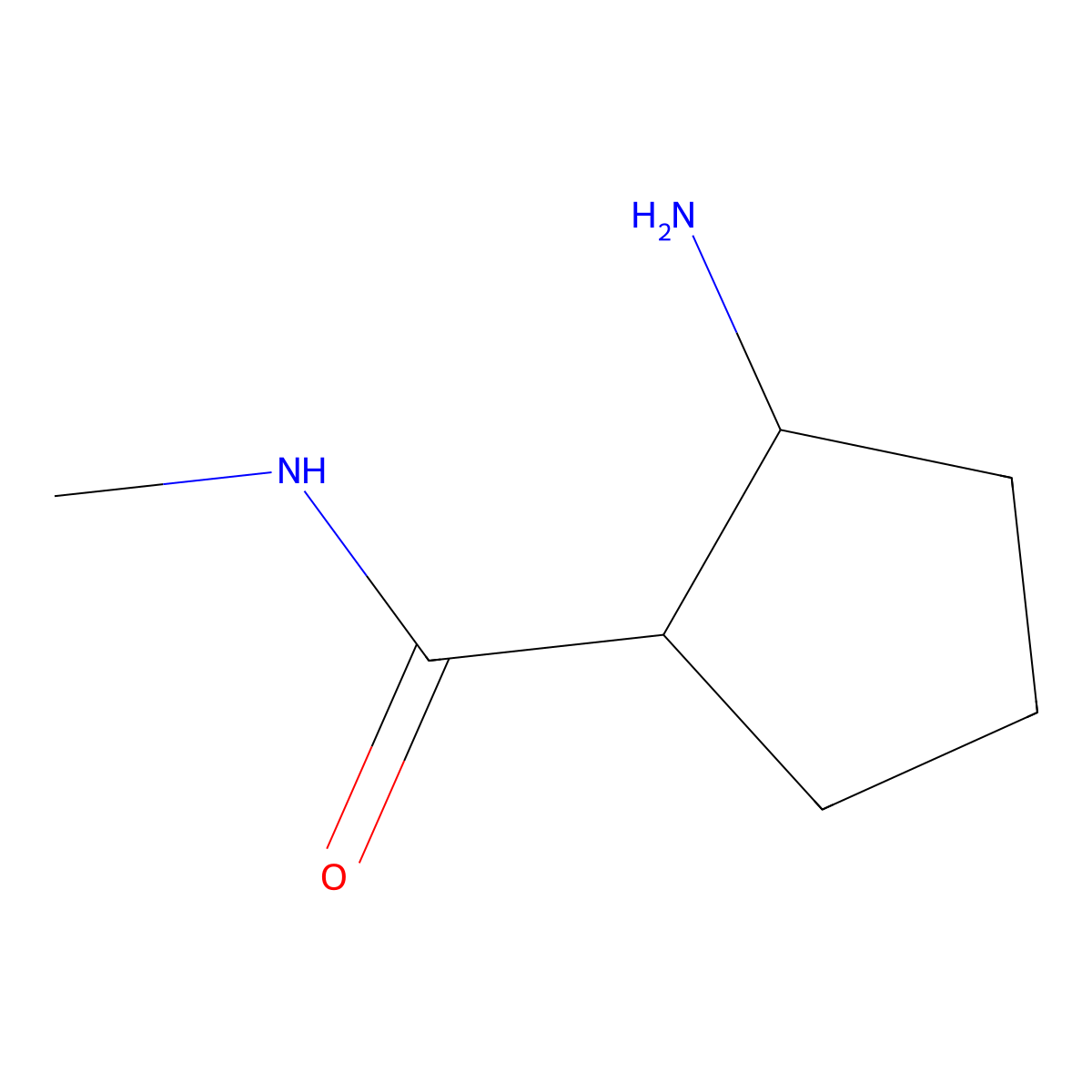 2-amino-N-methylcyclopentane-1-carboxamide molecular structure, CAS 1341180-11-7
