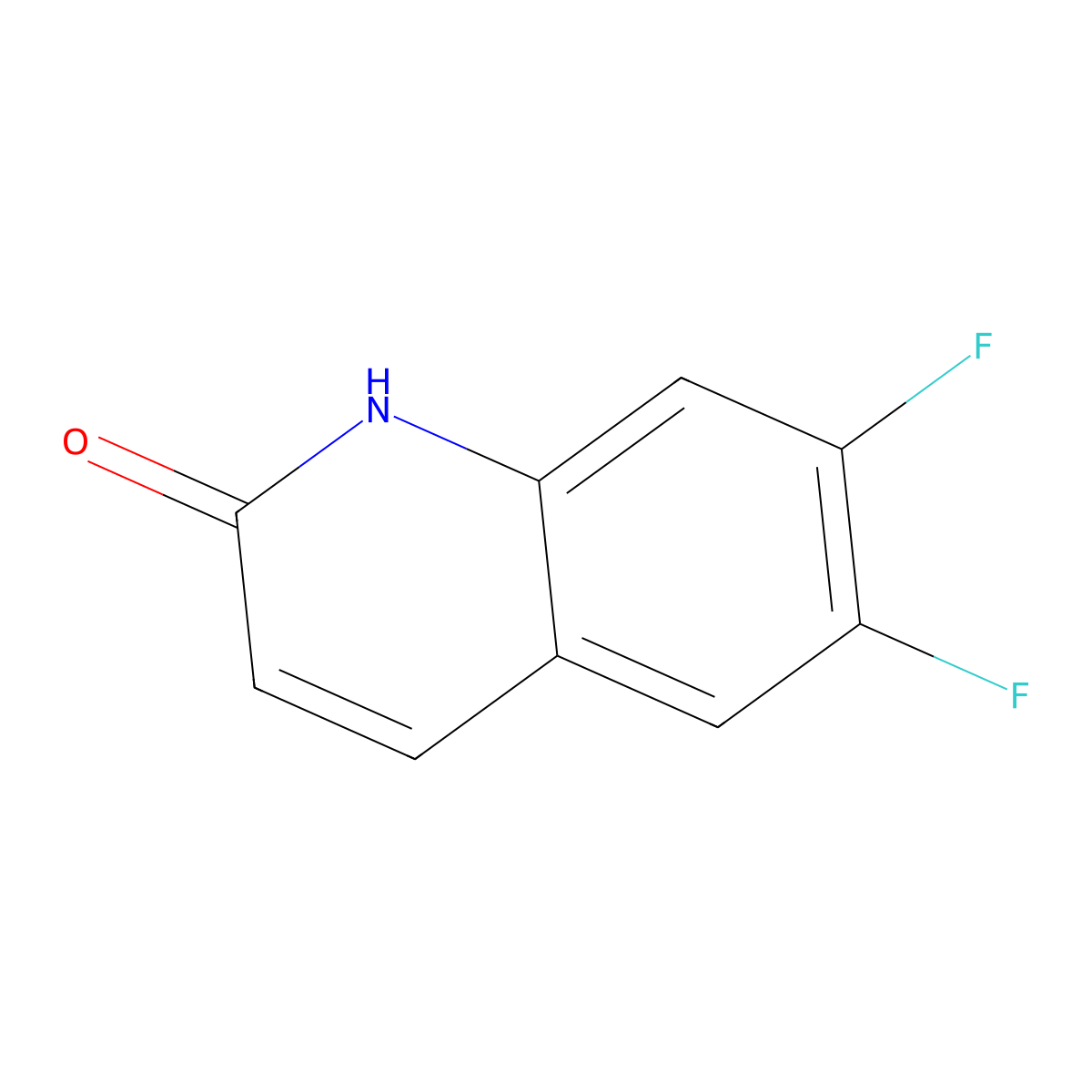 6,7-Difluoroquinolin-2-ol molecular structure, CAS 1341185-09-8