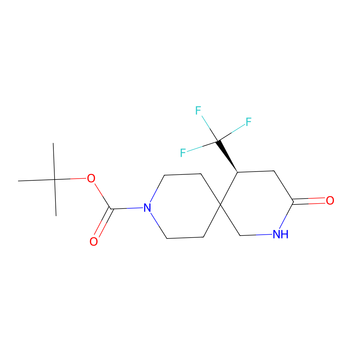 (S)-tert-Butyl 3-oxo-5-(trifluoromethyl)-2,9-diazaspiro[5.5]undecane-9-carboxylate molecular structure, CAS 1341192-02-6