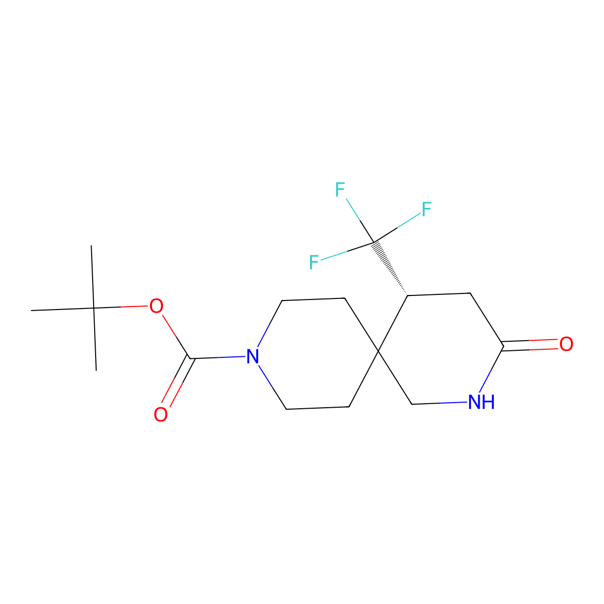 (R)-tert-Butyl 3-oxo-5-(trifluoromethyl)-2,9-diazaspiro[5.5]undecane-9-carboxylate molecular structure, CAS 1341192-03-7