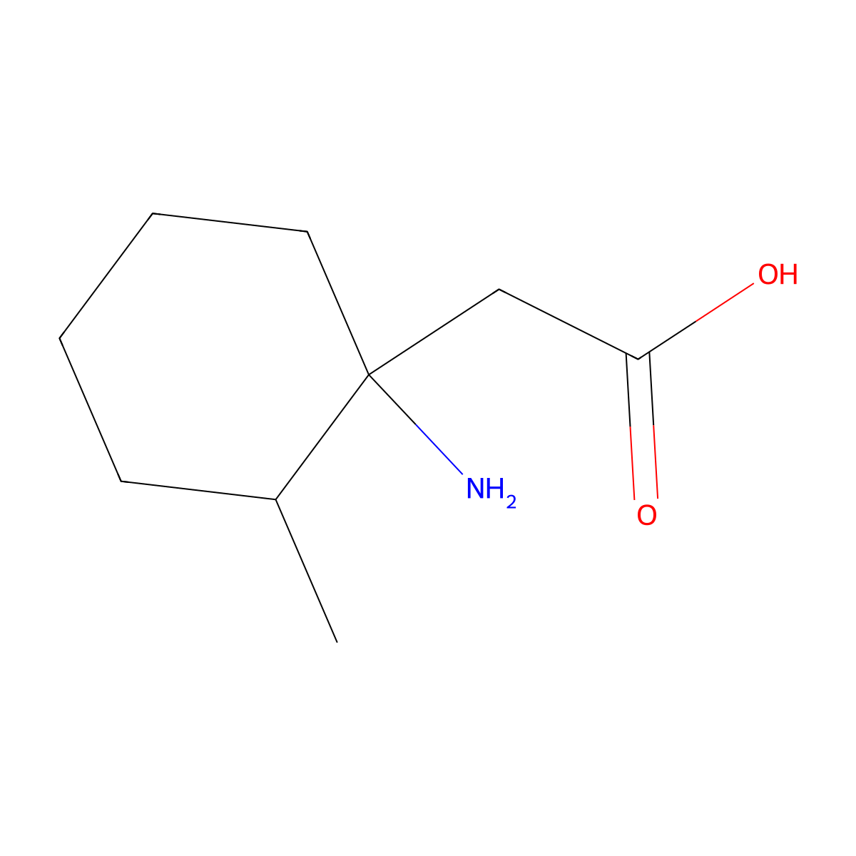 2-(1-Amino-2-methylcyclohexyl)acetic acid molecular structure, CAS 1341193-52-9