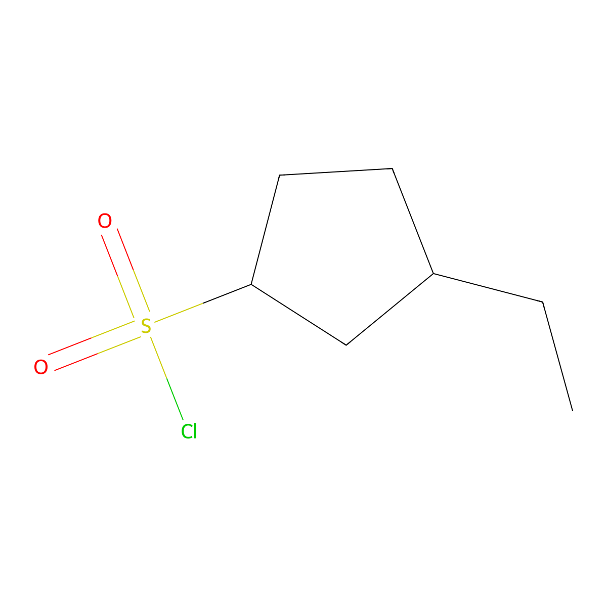 3-Ethylcyclopentane-1-sulfonyl chloride molecular structure, CAS 1341193-94-9