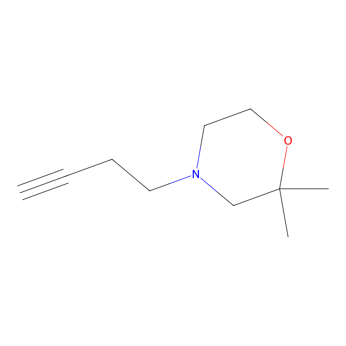 4-(But-3-yn-1-yl)-2,2-dimethylmorpholine molecular structure, CAS 1341194-07-7