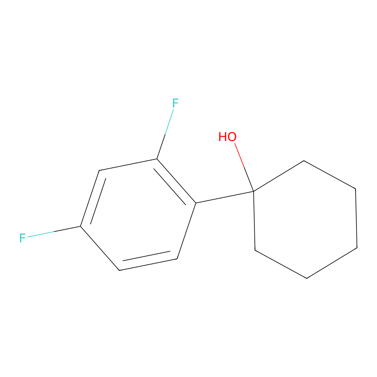 1-(2,4-Difluorophenyl)cyclohexanol molecular structure, CAS 1341197-61-2