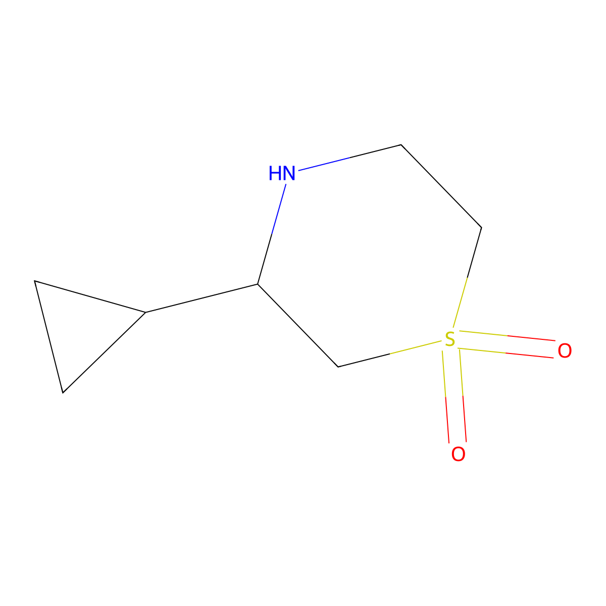 3-Cyclopropylthiomorpholine 1,1-dioxide molecular structure, CAS 1341214-28-5
