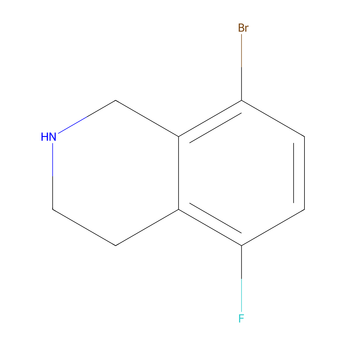 8-Bromo-5-fluoro-1,2,3,4-tetrahydroisoquinoline molecular structure, CAS 1341214-45-6