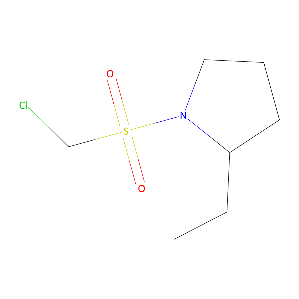 1-((Chloromethyl)sulfonyl)-2-ethylpyrrolidine molecular structure, CAS 1341214-52-5
