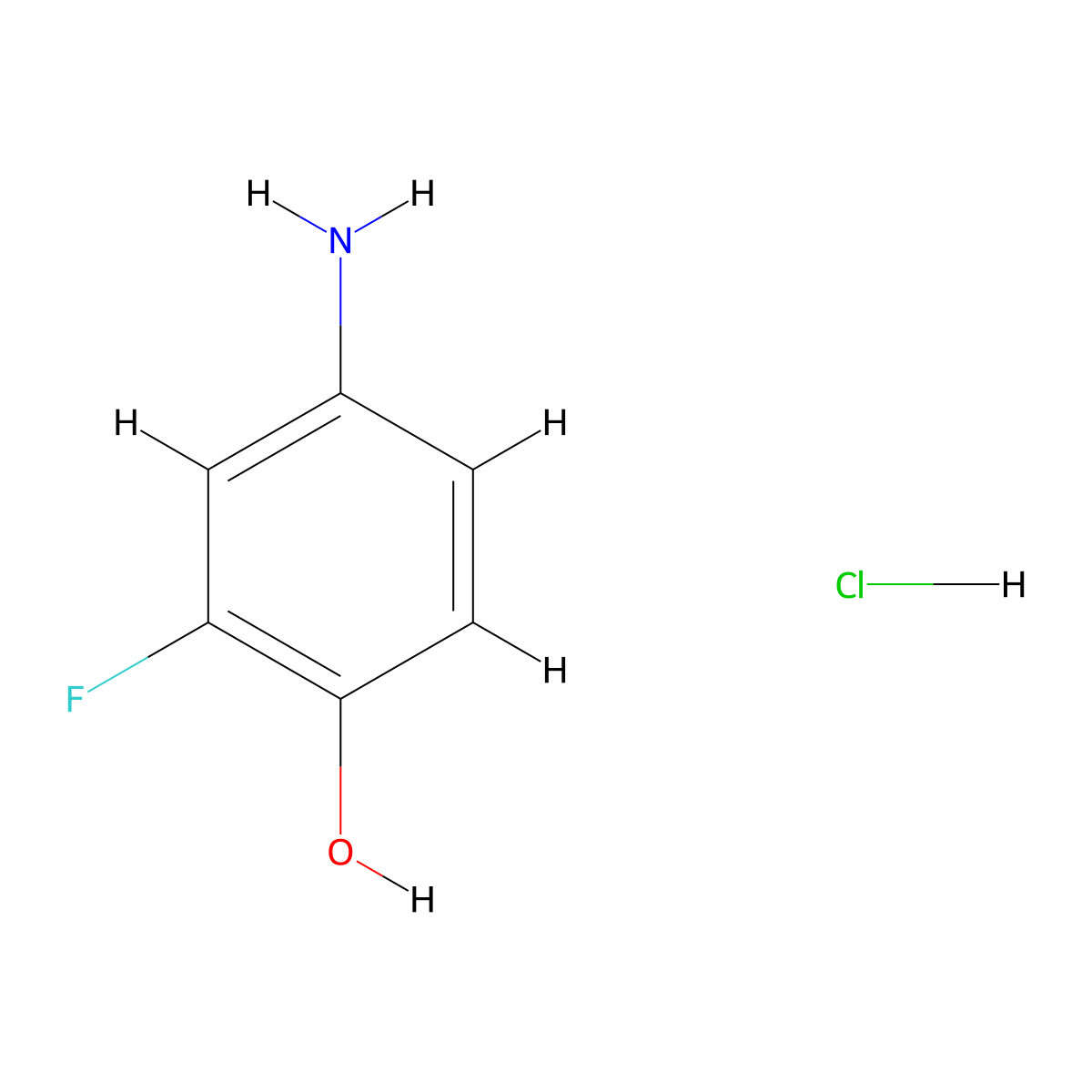 4-Amino-2-fluorophenol hydrochloride molecular structure, CAS 1341216-35-0