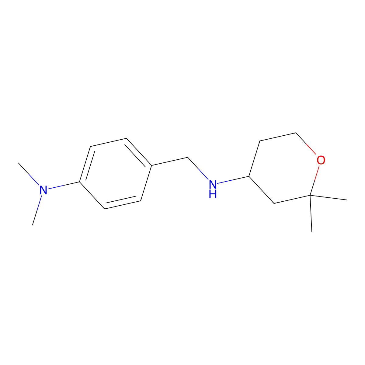 N-[[4-(Dimethylamino)phenyl]methyl]tetrahydro-2,2-dimethyl-2H-pyran-4-amine molecular structure, CAS 134126-66-2