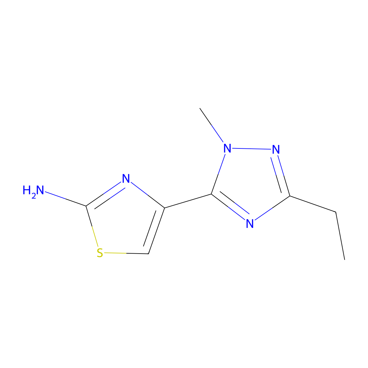 4-(3-Ethyl-1-methyl-1h-1,2,4-triazol-5-yl)thiazol-2-amine molecular structure, CAS 1341275-56-6