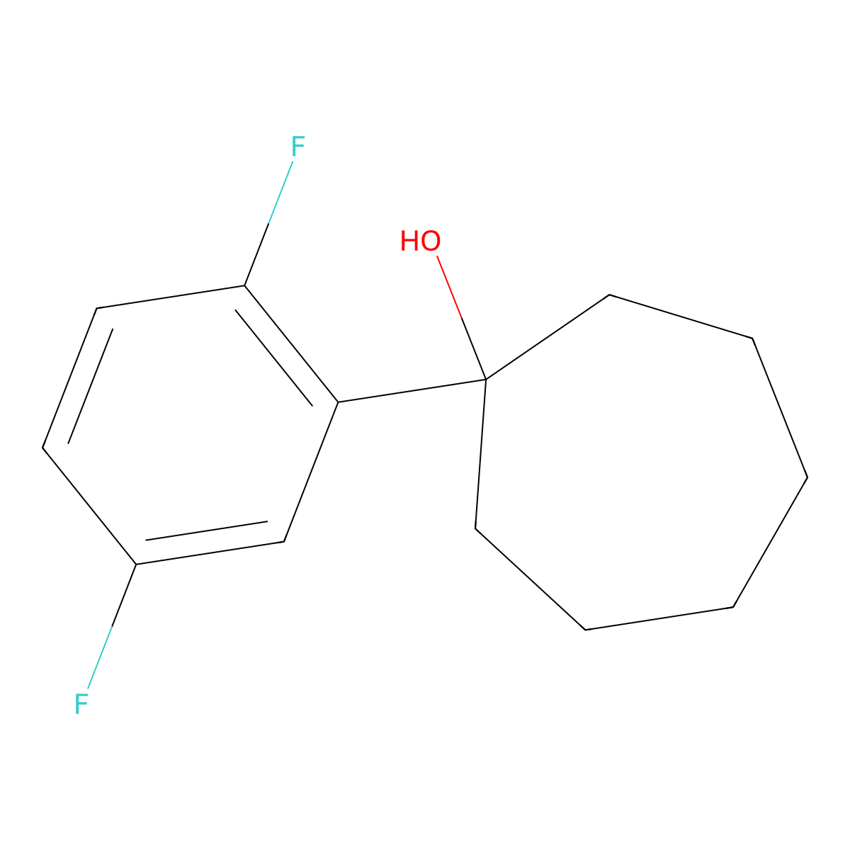1-(2,5-Difluorophenyl)cycloheptanol molecular structure, CAS 1341277-64-2