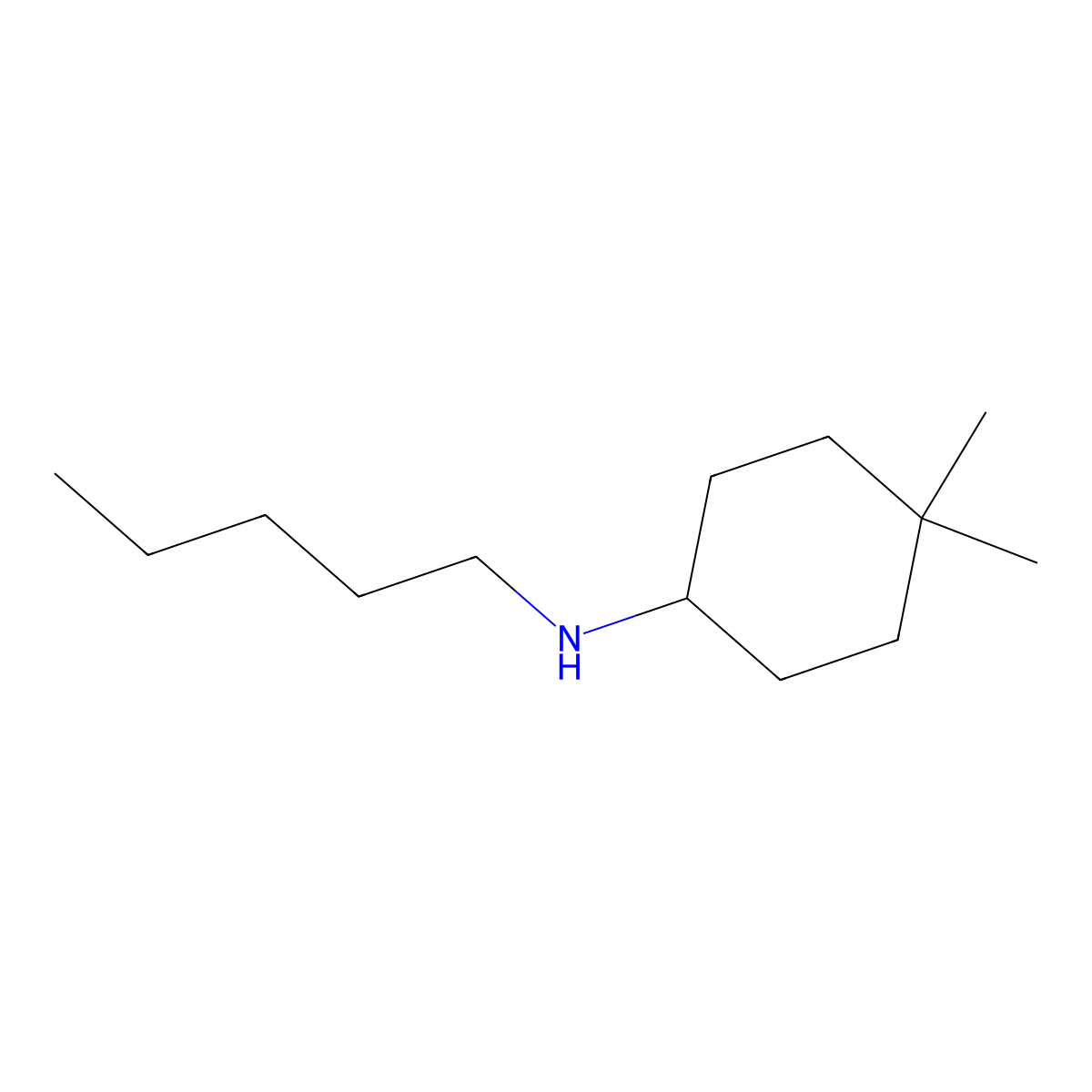 4,4-dimethyl-N-pentylcyclohexan-1-amine molecular structure, CAS 1341278-20-3