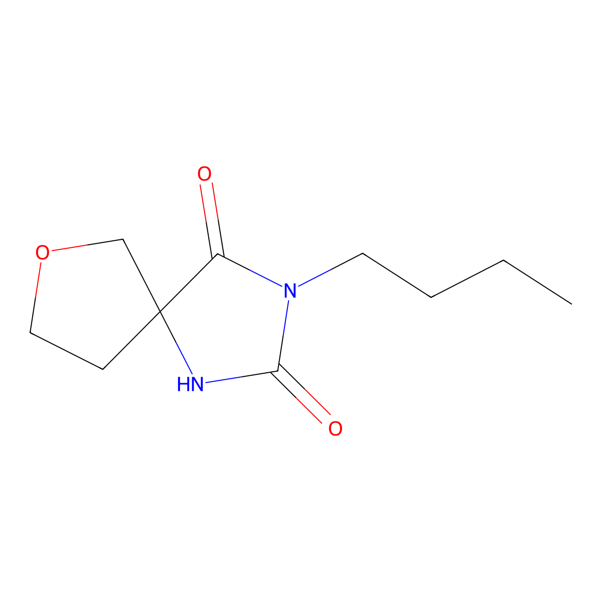 3-Butyl-7-oxa-1,3-diazaspiro[4.4]nonane-2,4-dione molecular structure, CAS 1341281-36-4
