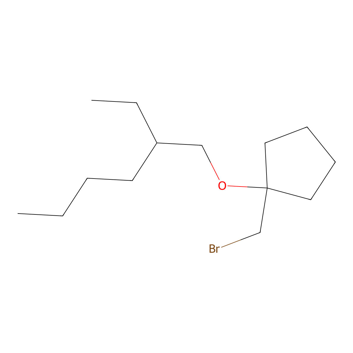 1-(Bromomethyl)-1-((2-ethylhexyl)oxy)cyclopentane molecular structure, CAS 1341281-67-1