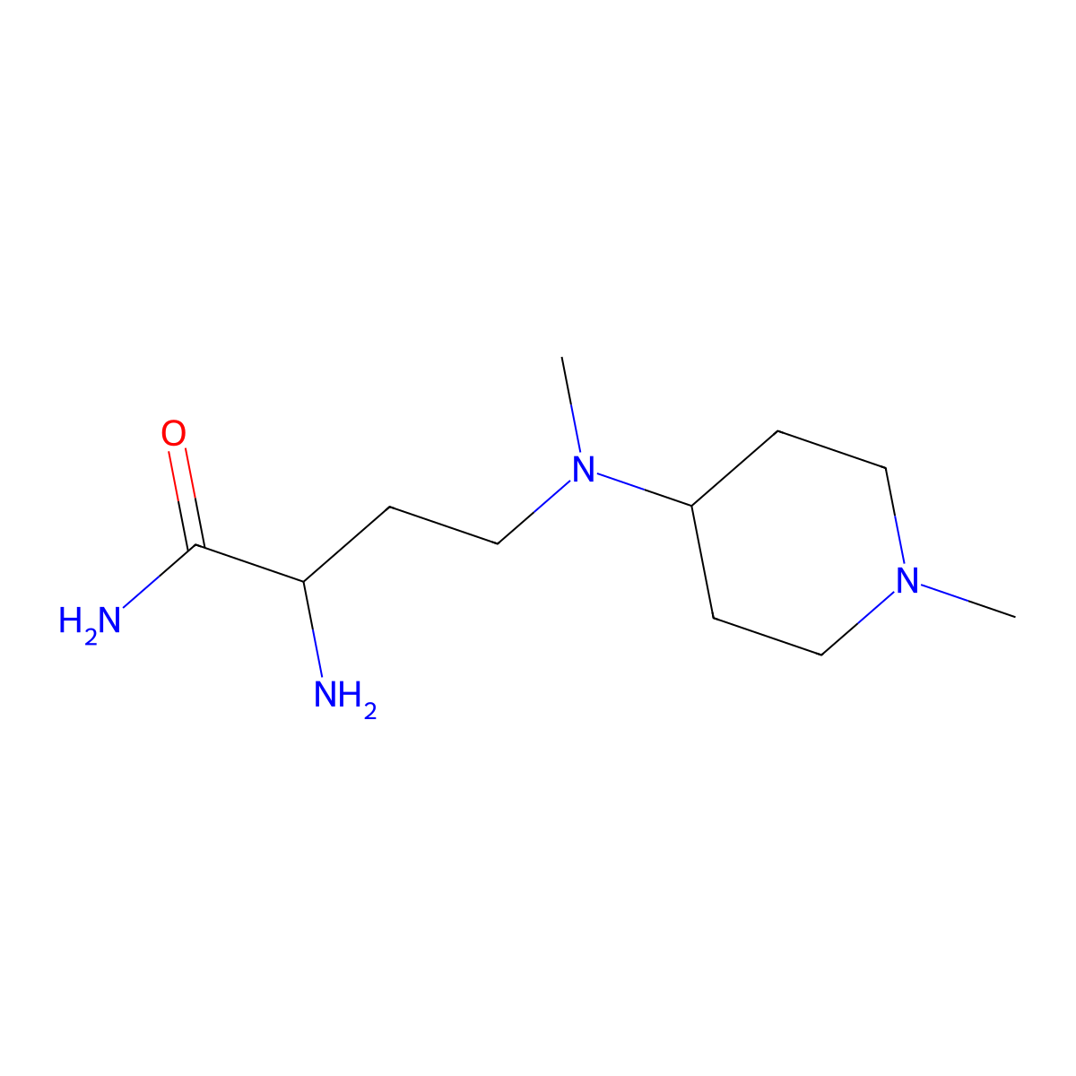 2-Amino-4-(methyl(1-methylpiperidin-4-yl)amino)butanamide molecular structure, CAS 1341281-89-7