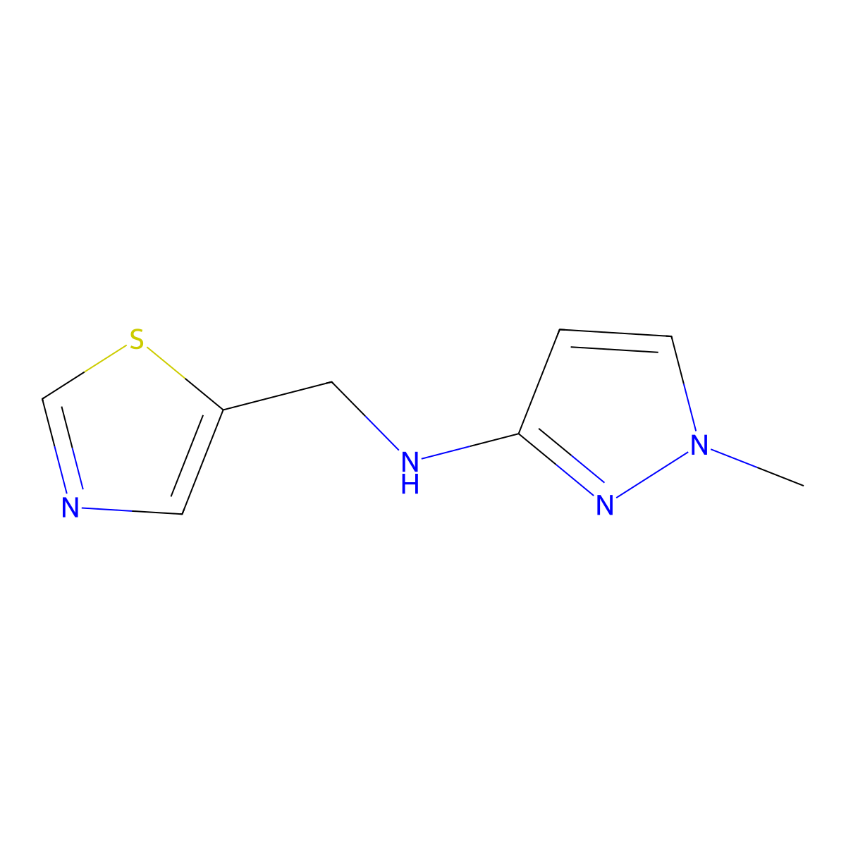 1-Methyl-N-(thiazol-5-ylmethyl)-1h-pyrazol-3-amine molecular structure, CAS 1341282-95-8