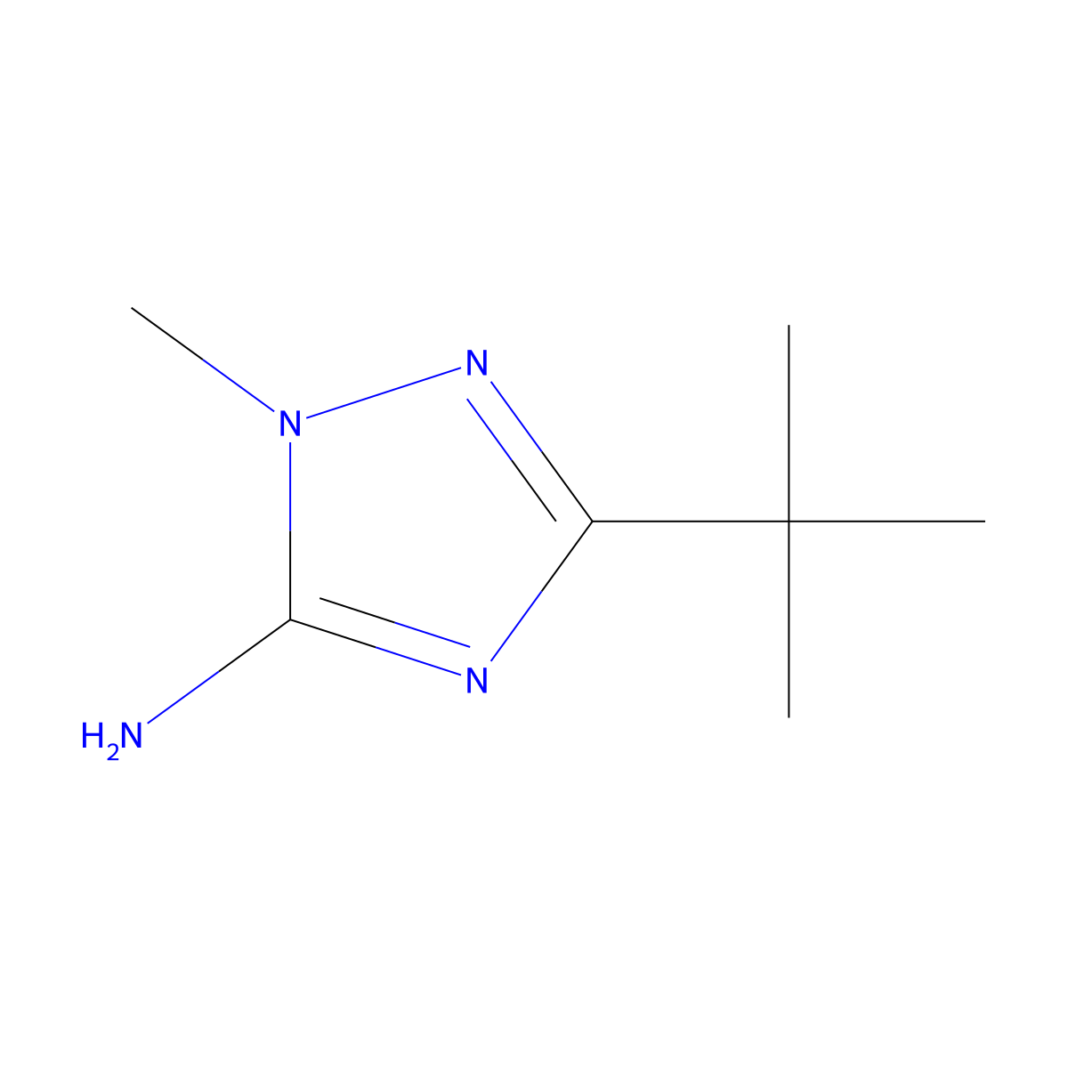 3-tert-butyl-1-methyl-1H-1,2,4-triazol-5-amine molecular structure, CAS 1341283-56-4