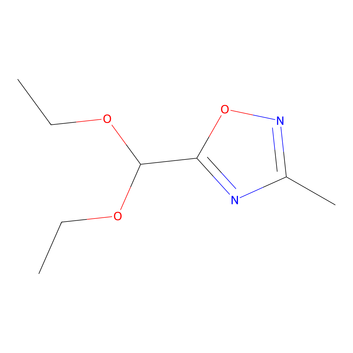 5-(Diethoxymethyl)-3-methyl-1,2,4-oxadiazole molecular structure, CAS 1341288-05-8