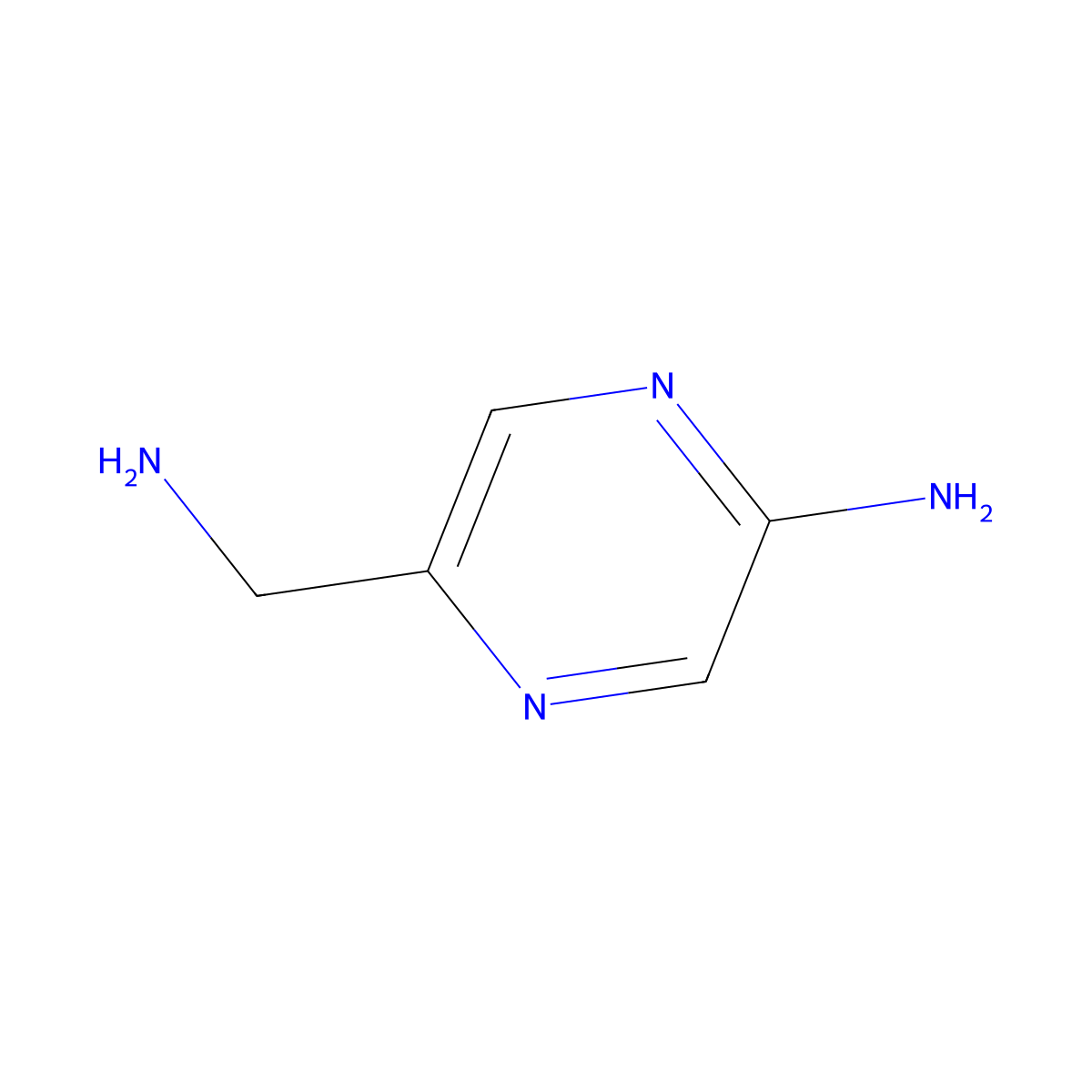 5-(Aminomethyl)pyrazin-2-amine molecular structure, CAS 1341293-78-4