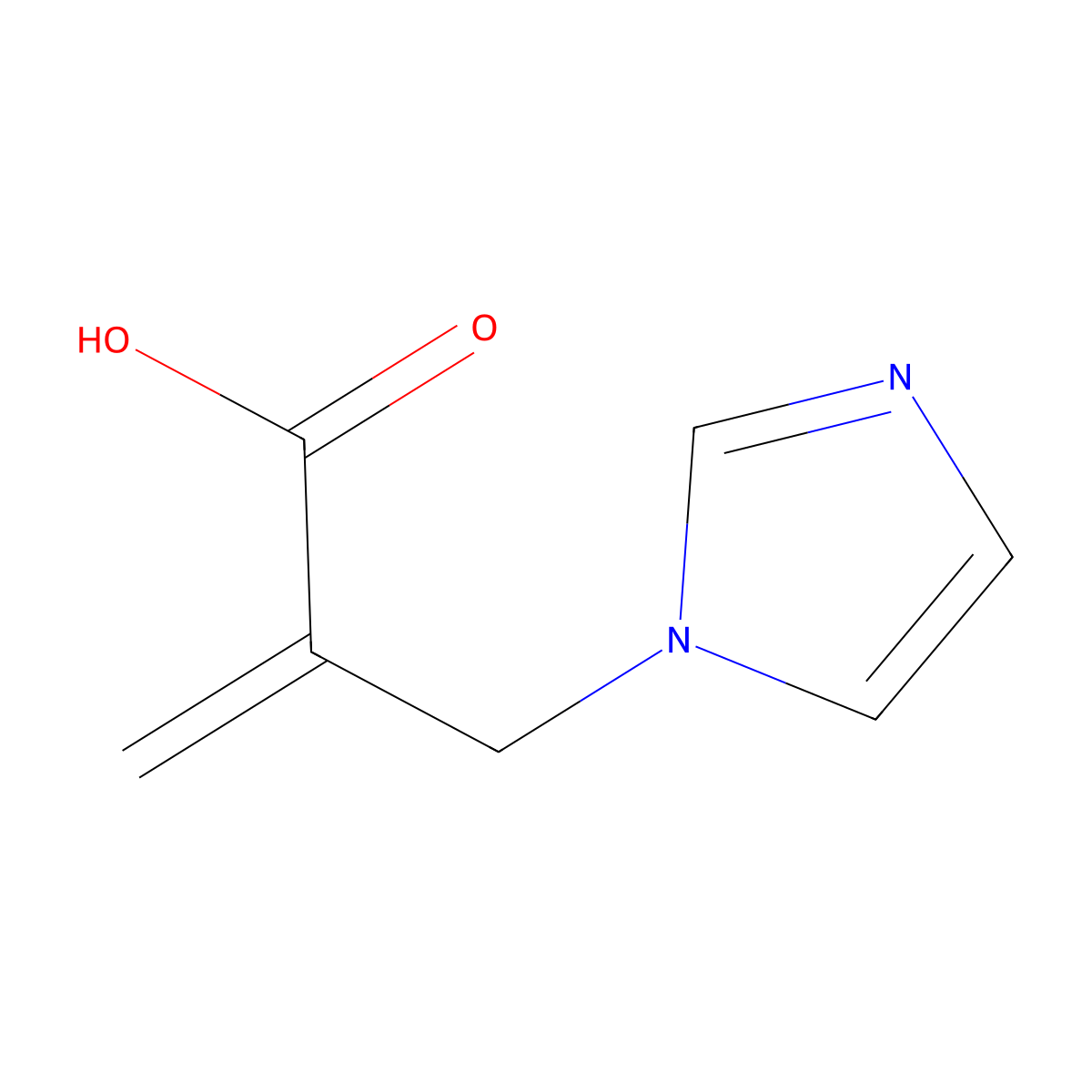 2-((1H-imidazol-1-yl)methyl)prop-2-enoic acid molecular structure, CAS 1341299-80-6