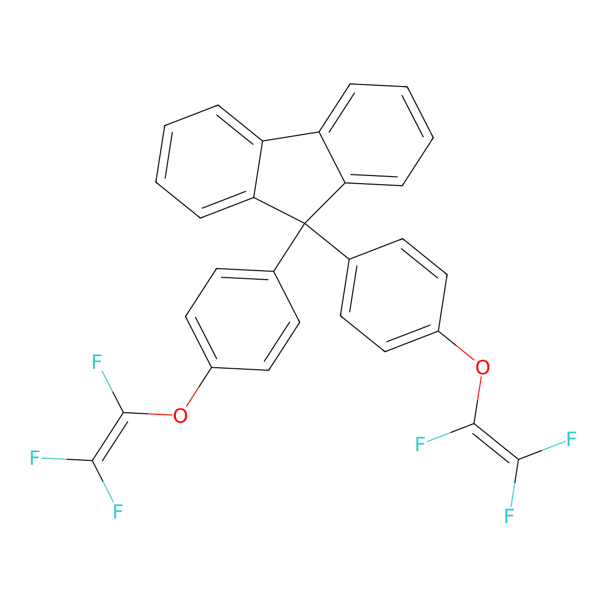 9,9-Bis(4-trifluorovinyloxyphenyl)fluorene molecular structure, CAS 134130-20-4