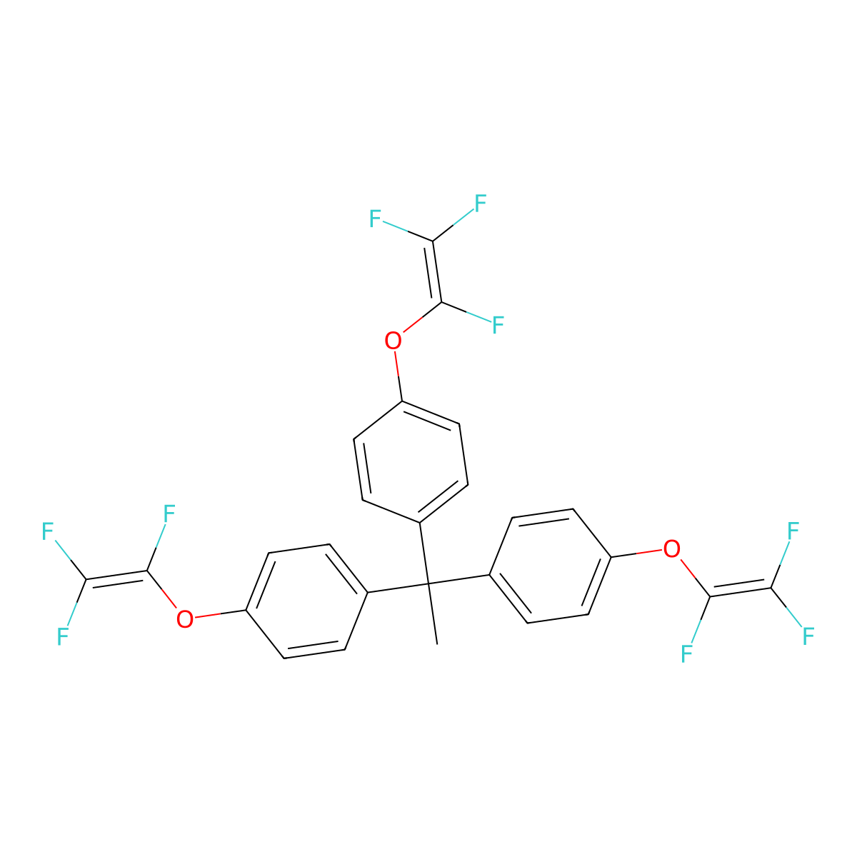 1,1,1-Tris(4-trifluorovinyloxyphenyl)ethane molecular structure, CAS 134130-24-8
