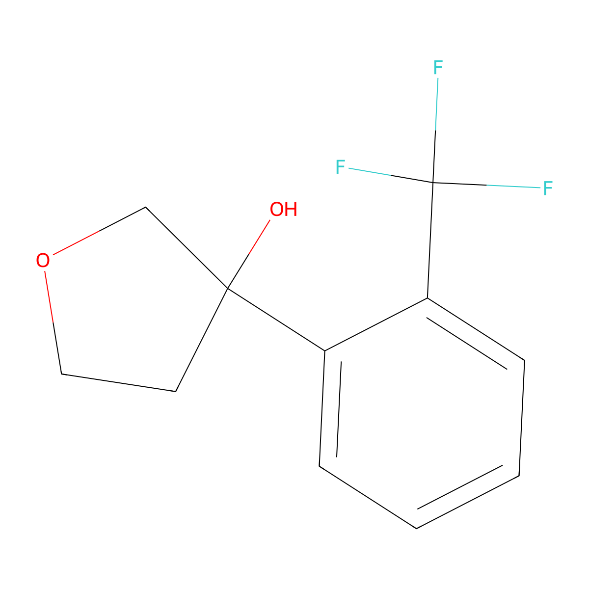 Tetrahydro-3-[2-(trifluoromethyl)phenyl]-3-furanol molecular structure, CAS 1341300-04-6