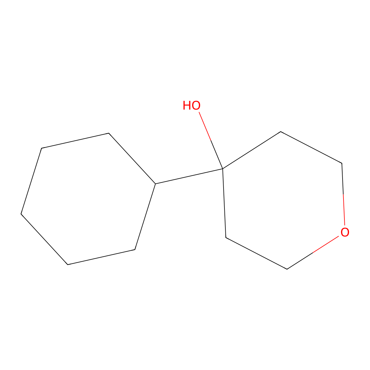 4-Cyclohexyltetrahydro-2H-pyran-4-OL molecular structure, CAS 1341300-59-1