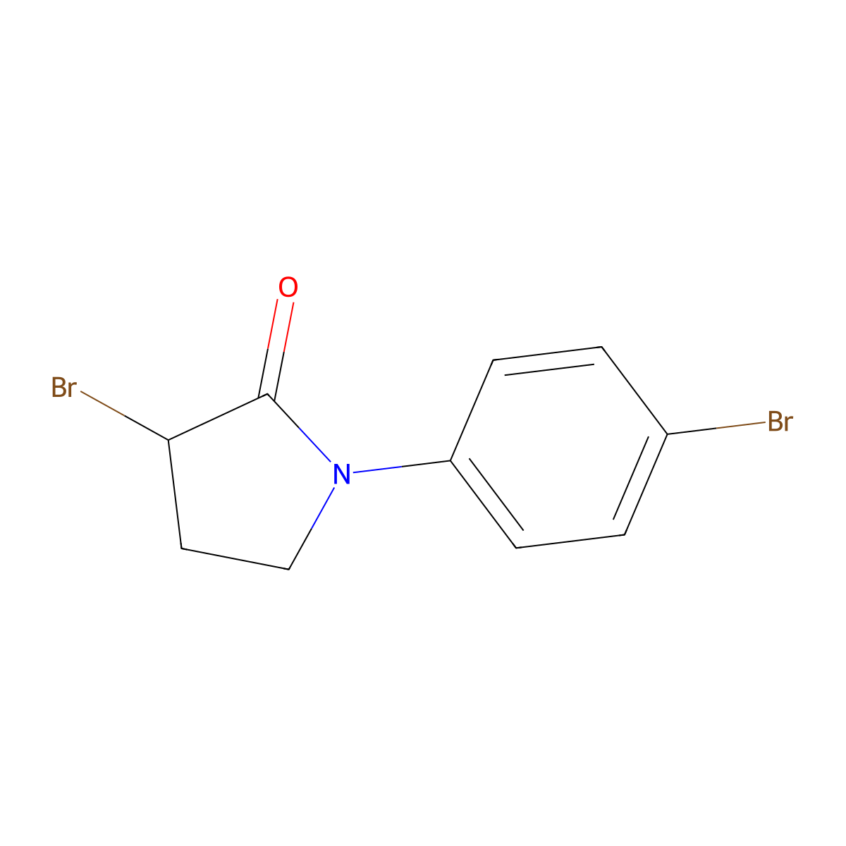 3-Bromo-1-(4-bromophenyl)pyrrolidin-2-one molecular structure, CAS 1341300-86-4