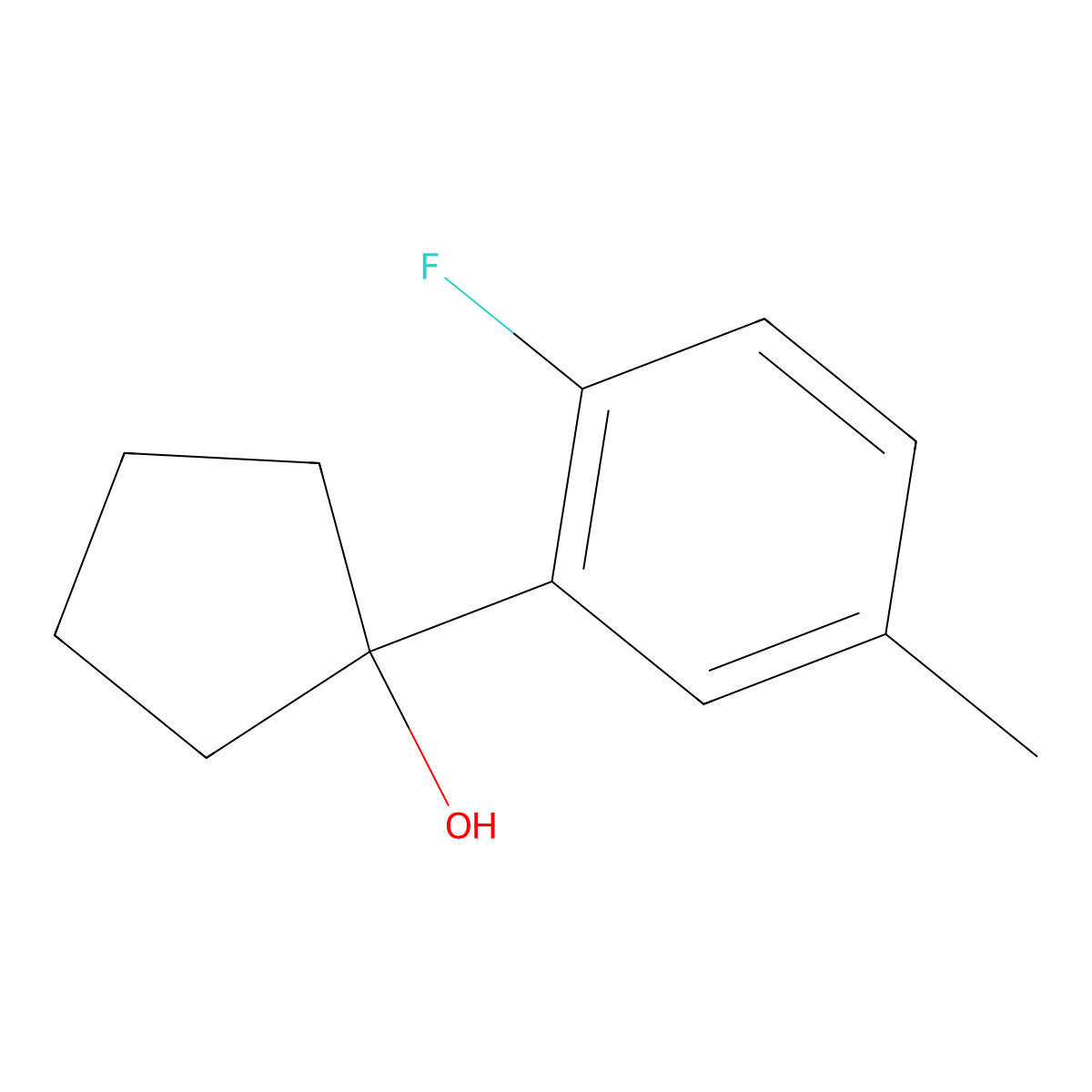 1-(2-Fluoro-5-methylphenyl)cyclopentanol molecular structure, CAS 1341302-84-8