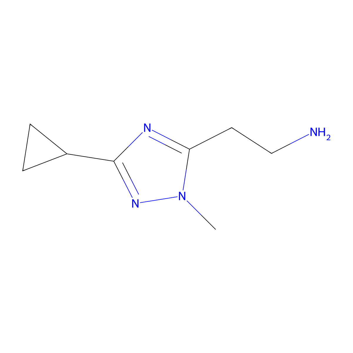 2-(3-Cyclopropyl-1-methyl-1h-1,2,4-triazol-5-yl)ethan-1-amine molecular structure, CAS 1341305-06-3