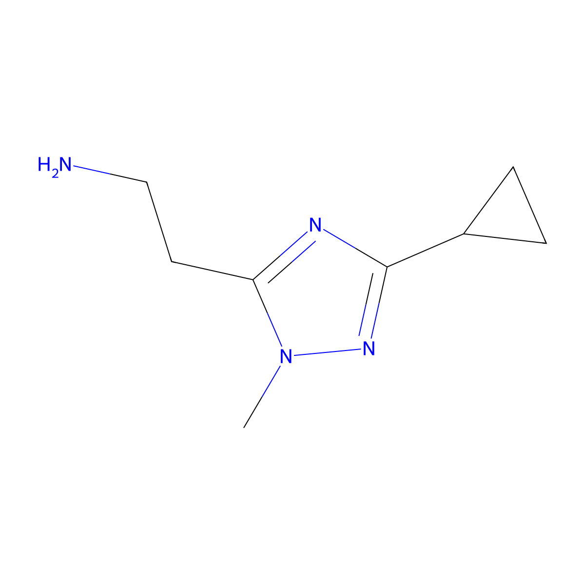 2-(3-Cyclopropyl-1-methyl-1h-1,2,4-triazol-5-yl)ethan-1-amine molecular structure, CAS 1341305-06-3