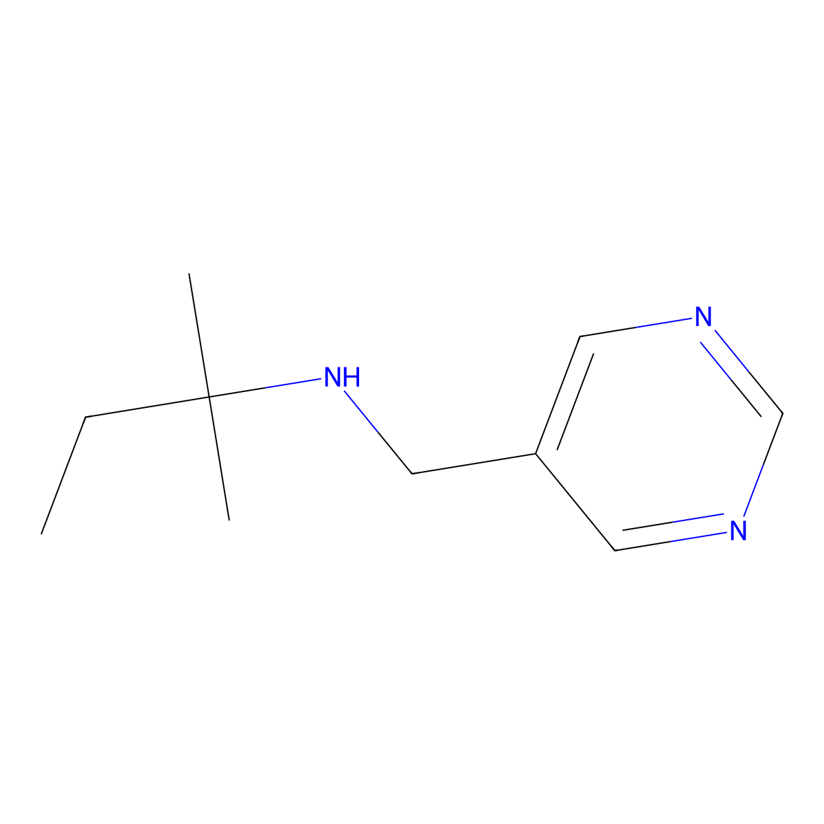 (2-Methylbutan-2-yl)[(pyrimidin-5-yl)methyl]amine molecular structure, CAS 1341305-42-7