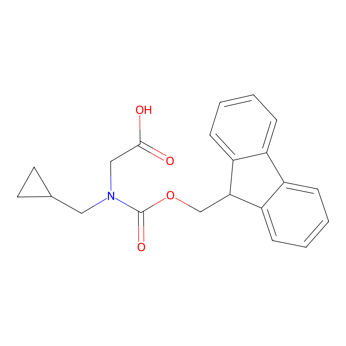 2-[(cyclopropylmethyl)({[(9H-fluoren-9-yl)methoxy]carbonyl})amino]acetic acid molecular structure, CAS 1341306-32-8