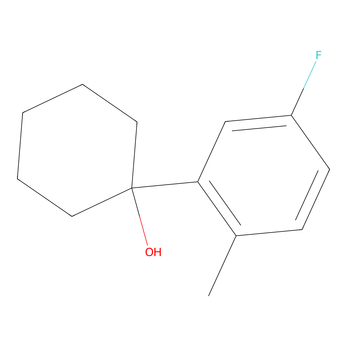 1-(5-Fluoro-2-methylphenyl)cyclohexanol molecular structure, CAS 1341307-16-1
