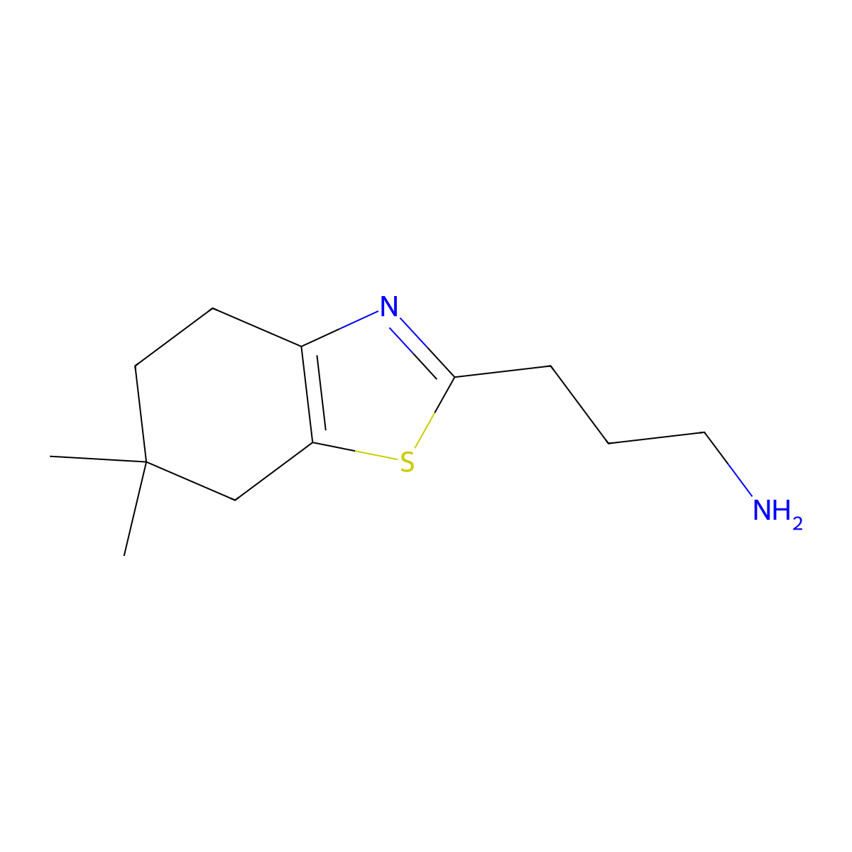 3-(6,6-Dimethyl-4,5,6,7-tetrahydrobenzo[d]thiazol-2-yl)propan-1-amine molecular structure, CAS 1341307-25-2